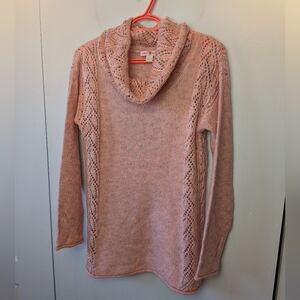 APRIL CORNELL Women Crochet Sweater Size XS (Run Bigger) Pink Long Sleeve